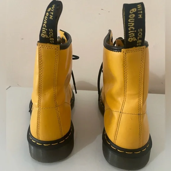 Dr. Martens Yellow Leather Boots - Picture 3 of 7